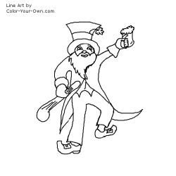 Dancing Leprechaun Coloring Page for St. Patrick's Day
