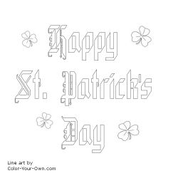 Free Printable Happy St. Patrick's Day coloring page