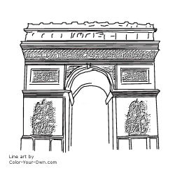 arc de triumph line art
