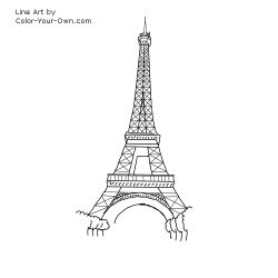 eiffel tower line art