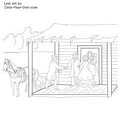 Home for the Holiday Coloring Page