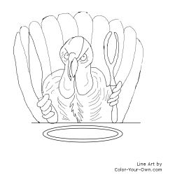 One Mad Turkey Coloring Page for Thanksgiving!