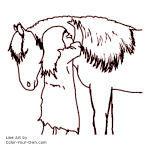 Girl Hugging Pony Free Printable Coloring Page