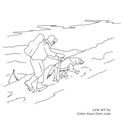 Coloring Pages Search Rescue Dogs Blog Dog Snowy Mountain