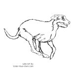 Running Irish Wolfhound Line Art
