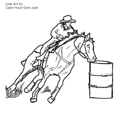 barrel racer line art