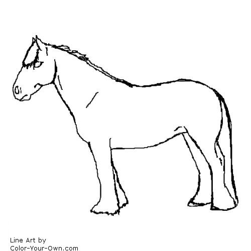 Dale Pony mare line art