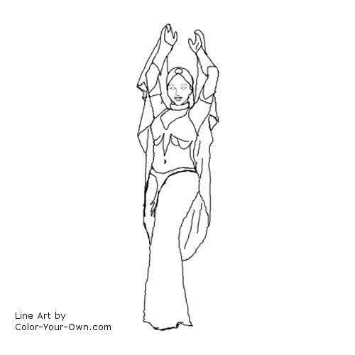 Belly Dancer Coloring Page #3