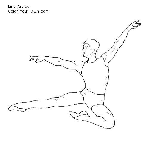 Male Ballet Dancer Line Art