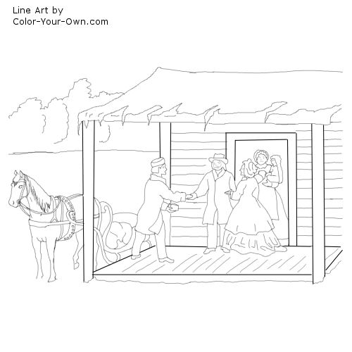 Home for the Holidays Line Art
