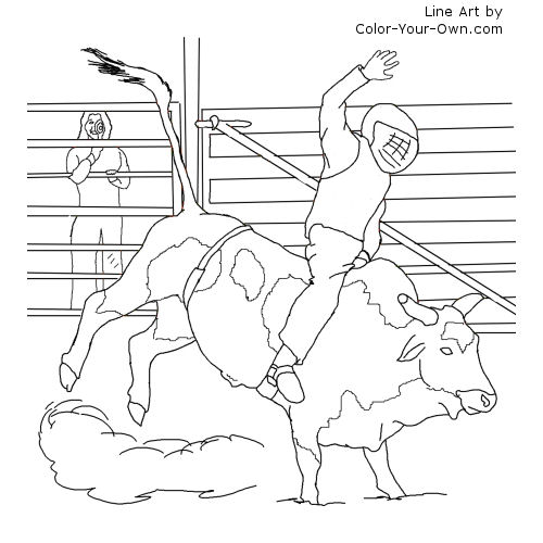saddle bronc riding coloring pages - photo #19