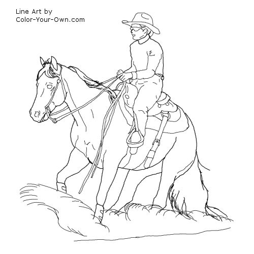 Reining Horse - Arab type line art