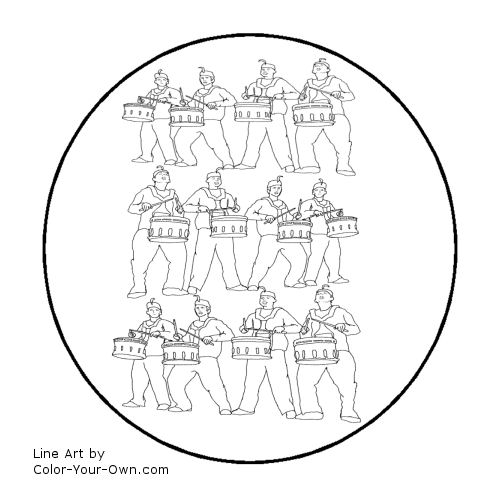 christmas drum coloring page