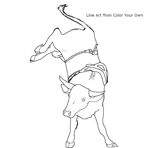 bull riding coloring pages