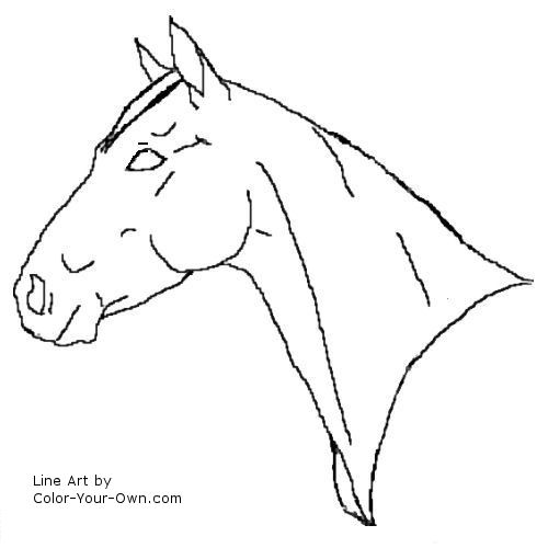 Quarter Horse Mare Line Art