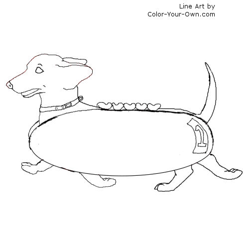 Weiner Nationals - Dachshund Dog Coloring Page